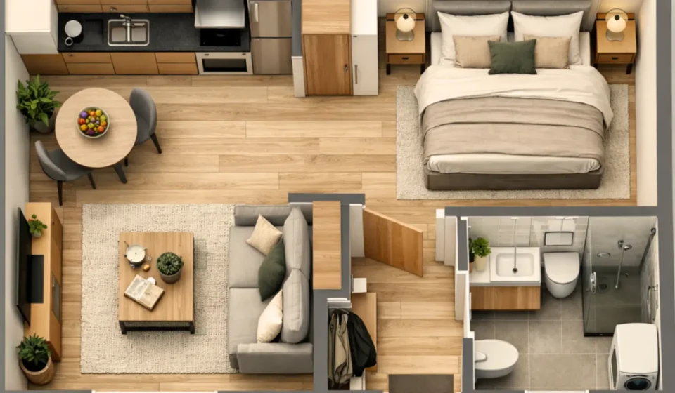 40 metrekare ev planı