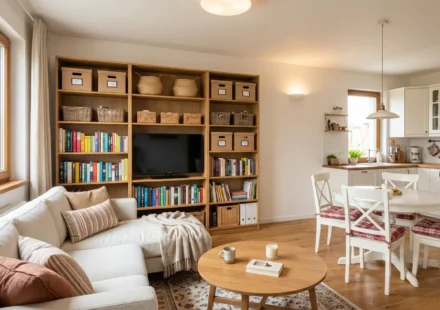 Küçük açık mutfak salon dekorasyonu