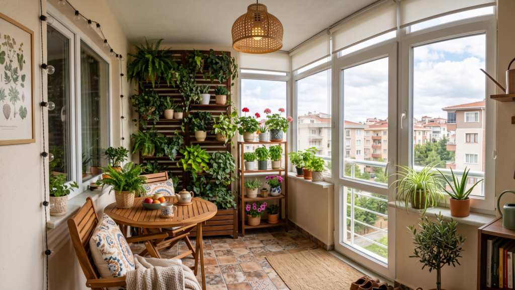 Kapalı Küçük Balkon Dekorasyonu